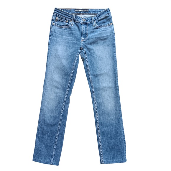 Big Star Brigette Slim Straight Jeans Womens 26L Blue Excellent Hemmed Stretch - Picture 3 of 14